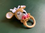 birlik1952 amigurumi oyuncak peluş bebek diş kaşıyıcı çıngırak emzik askısı ceylan deer