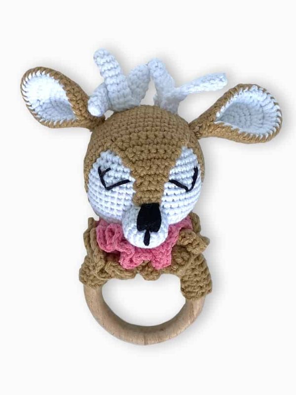 birlik1952 amigurumi oyuncak peluş bebek diş kaşıyıcı çıngırak emzik askısı ceylan deer
