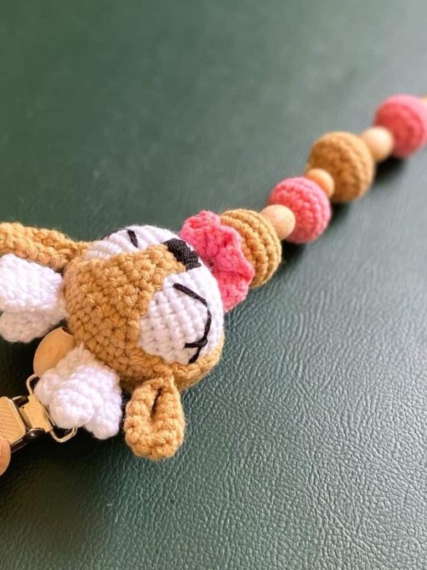 birlik1952 amigurumi oyuncak peluş bebek diş kaşıyıcı çıngırak emzik askısı ceylan deer