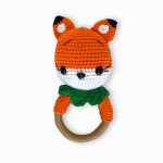 birlik1952 amigurumi oyuncak peluş bebek diş kaşıyıcı çıngırak emzik askısı tilki fuchs fox