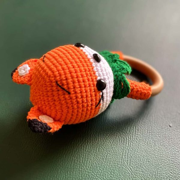 birlik1952 amigurumi oyuncak peluş bebek diş kaşıyıcı çıngırak emzik askısı tilki fuchs fox