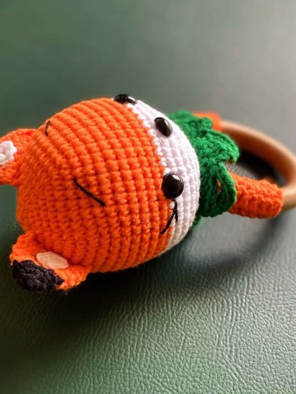 birlik1952 amigurumi oyuncak peluş bebek diş kaşıyıcı çıngırak emzik askısı tilki fuchs fox