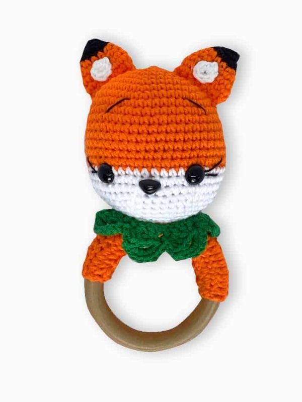birlik1952 amigurumi oyuncak peluş bebek diş kaşıyıcı çıngırak emzik askısı tilki fuchs fox