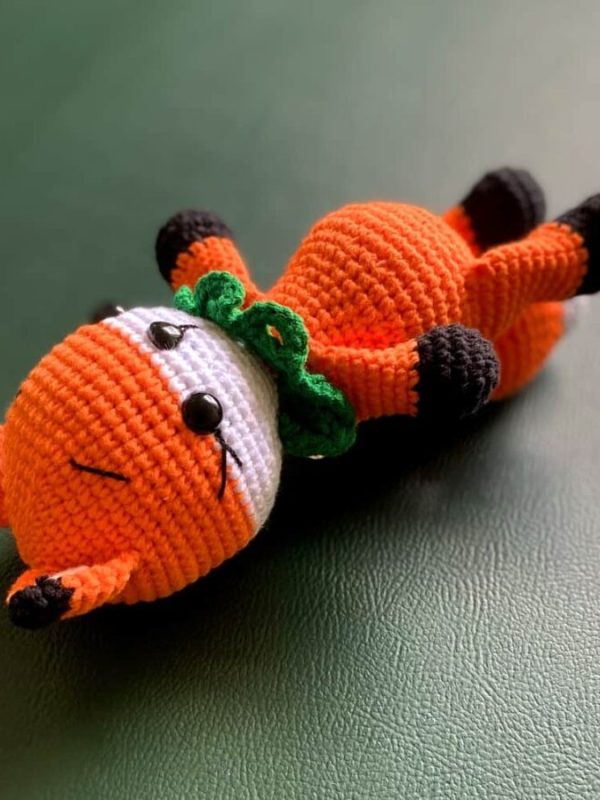 birlik1952 amigurumi oyuncak peluş bebek diş kaşıyıcı çıngırak emzik askısı tilki fuchs fox