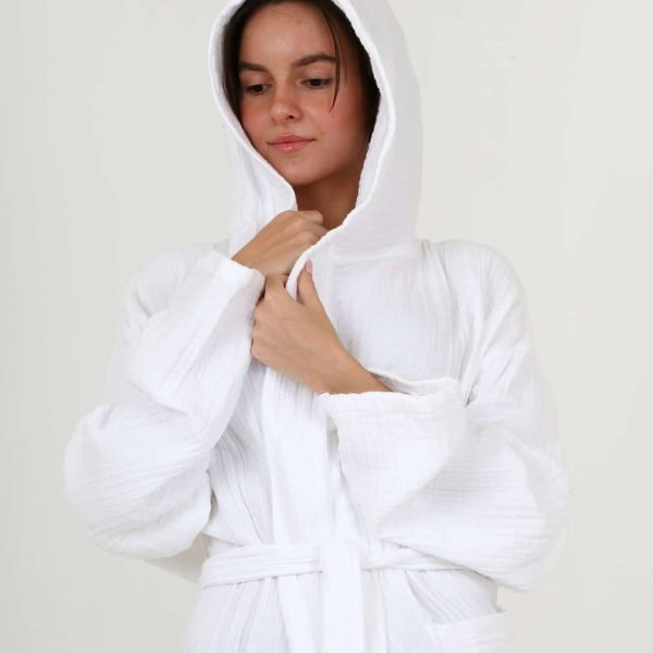 birlik1952 ipliq crinkle krinkle 4 kat multi double muslin müslin bathrobe kimono white beyaz