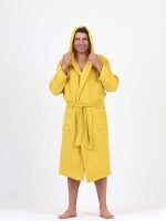 birlik1952 ipliq crinkle krinkle 4 kat multi double muslin müslin bathrobe yellow hardal mustard