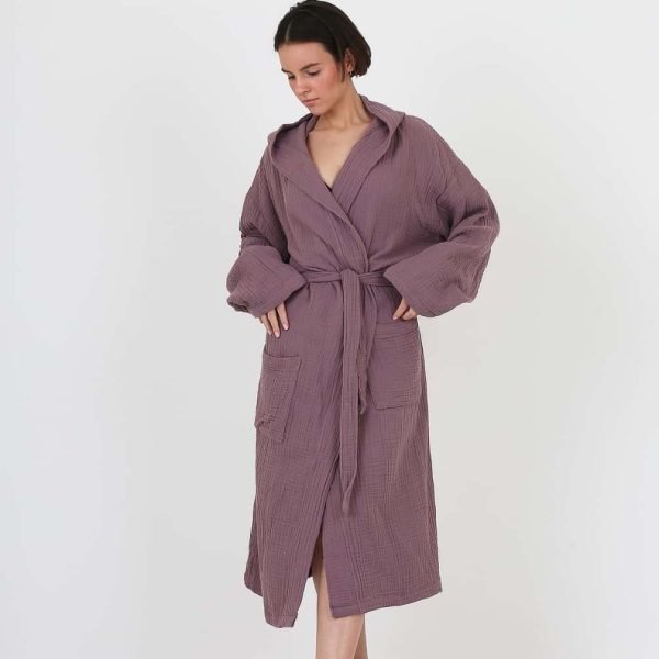 birlik1952 ipliq crinkle krinkle 4 kat multi double muslin müslin bathrobe mürdüm
