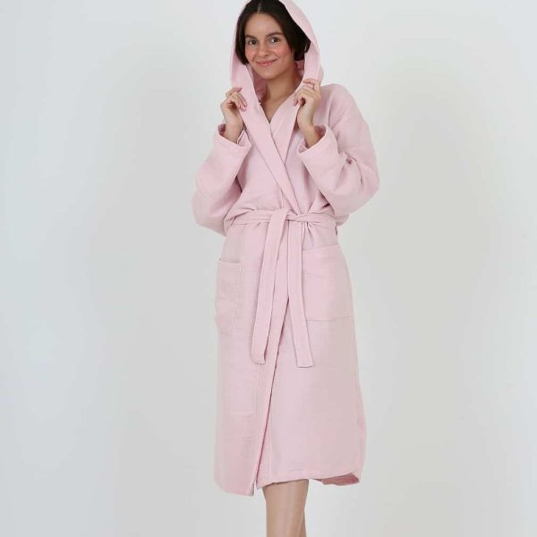 birlik1952 ipliq crinkle krinkle 4 kat multi double muslin müslin bathrobe pink pembe