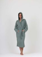 birlik1952 ipliq crinkle krinkle 4 kat multi double muslin müslin bathrobe greeen