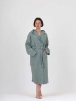 birlik1952 ipliq crinkle krinkle 4 kat multi double muslin müslin bathrobe greeen