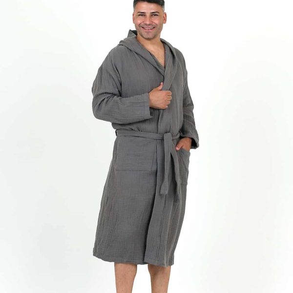 birlik1952 ipliq crinkle krinkle 4 kat multi double muslin müslin bathrobe antasit anthracite