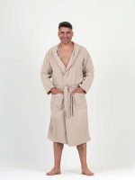 birlik1952 ipliq crinkle krinkle 4 kat multi double muslin müslin bathrobe cappicino bej