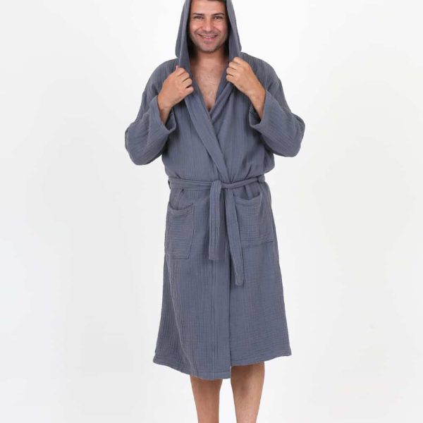 birlik1952 ipliq muslin müslin bathrobe indigo blue