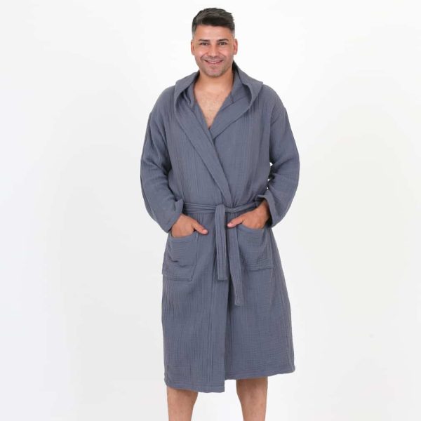 birlik1952 ipliq muslin müslin bathrobe indigo blue