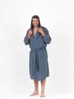 birlik1952 ipliq crinkle krinkle 4 kat multi double muslin müslin bathrobe indigo blue mavi
