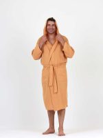 birlik1952 ipliq crinkle krinkle 4 kat multi double muslin müslin bathrobe toprak yellow