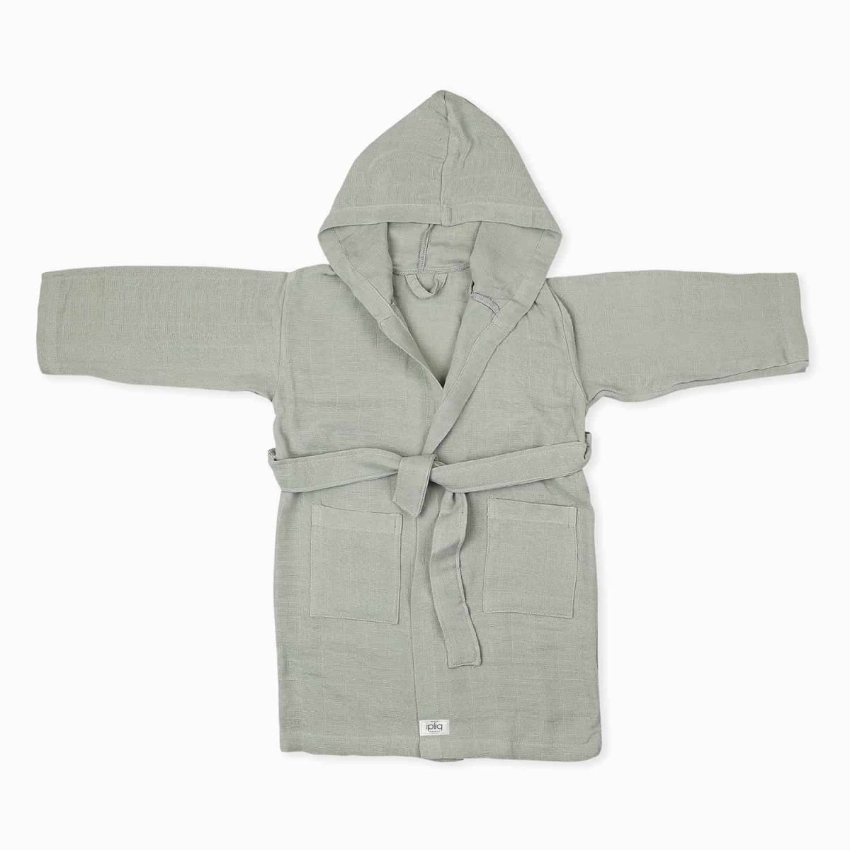 lunanino birlik1952 müslin bornoz bebek çocuk fabric baby bathrobe muslin adaçayı yeşil