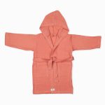 lunanino birlik1952 müslin bornoz bebek çocuk fabric baby bathrobe muslin terracota