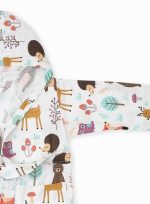 birlik1952 müslin bornoz bebek çocuk fabric baby bathrobe muslin hardal forest