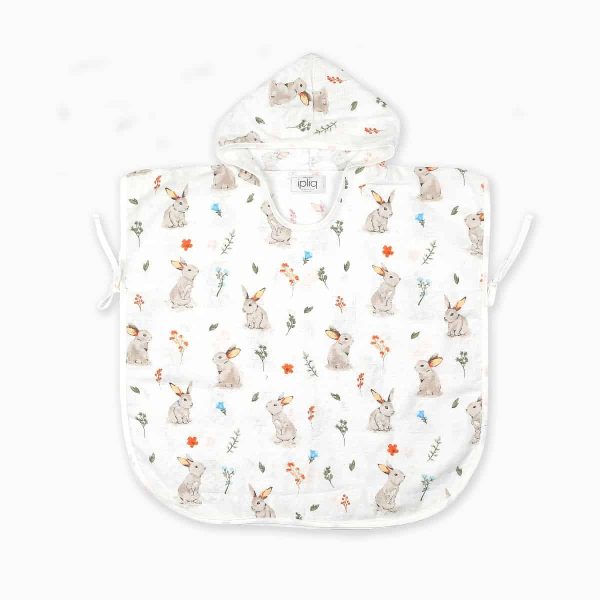 birlik1952 ipliq lunanino müslin panço muslin fabric baby pancho rabbit pastorel tavşan