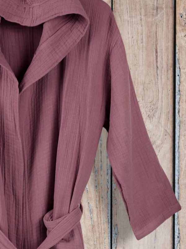 birlik1952 ipliq crinkle krinkle 4 kat multi double muslin müslin bathrobe mürdüm eggplant