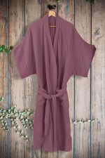 birlik1952 ipliq kimono crinkle krinkle 4 kat multi double muslin müslin bathrobe mürdüm eggplant