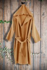 birlik1952 lunanino ipliq muslin müslin bornoz bathrobe toprak brown