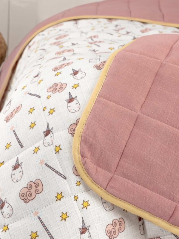 birlik1952 lunanino müslin yatak örtüsü bebek çocuk yorganı kapitoneli quilt unicorn