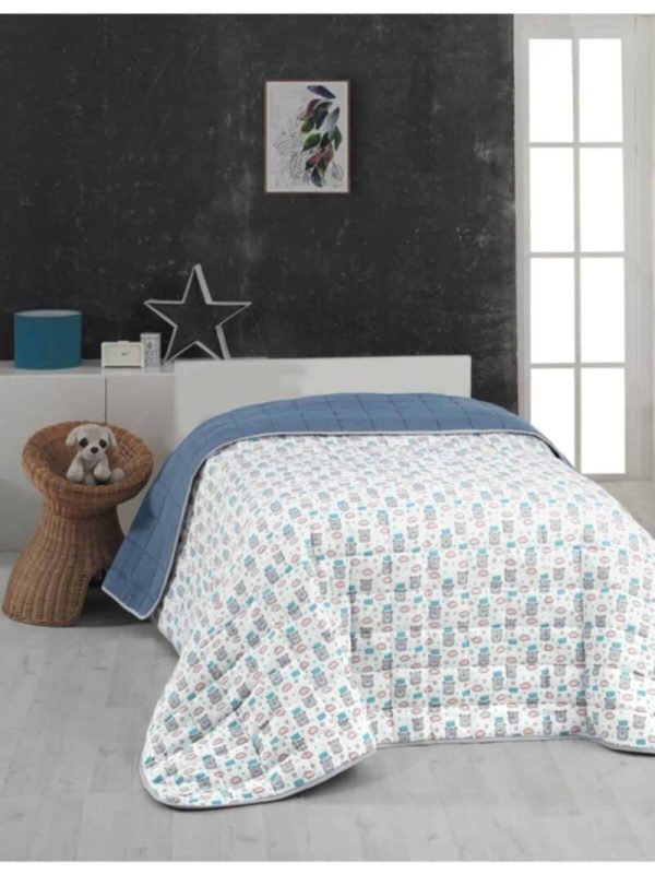 birlik1952 lunanino müslin yatak örtüsü bebek çocuk yorganı kapitoneli kral ayı