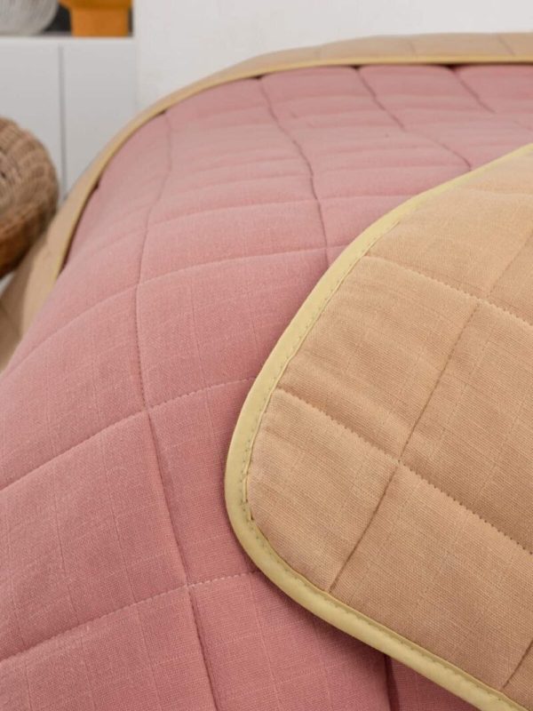 birlik1952 lunanino müslin yatak örtüsü bebek çocuk yorganı kapitoneli quilt terracota