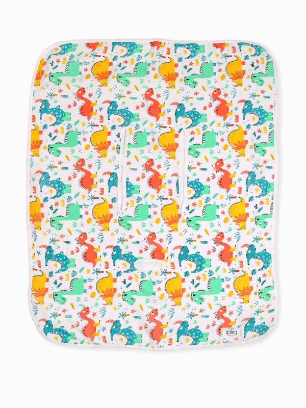birlik1952 ipliq lunanino müslin puset oto koltuğu kılıfı muslin fabric baby car seat cover dino dinozor