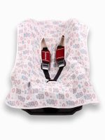 birlik1952 ipliq lunanino müslin puset oto koltuğu kılıfı muslin fabric baby car seat cover kral ayı king bear