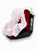 birlik1952 ipliq lunanino müslin puset oto koltuğu kılıfı muslin fabric baby car seat cover kral ayı king bear