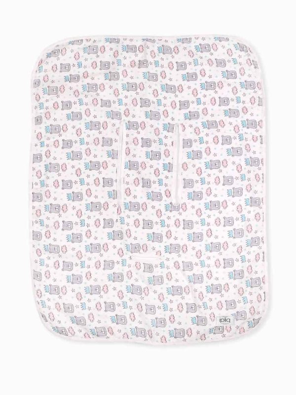 birlik1952 ipliq lunanino müslin puset oto koltuğu kılıfı muslin fabric baby car seat cover kral ayı king bear