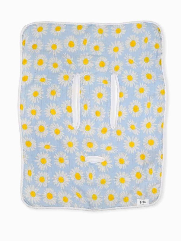 birlik1952 ipliq lunanino müslin puset oto koltuğu kılıfı muslin fabric baby car seat cover daisy papatya