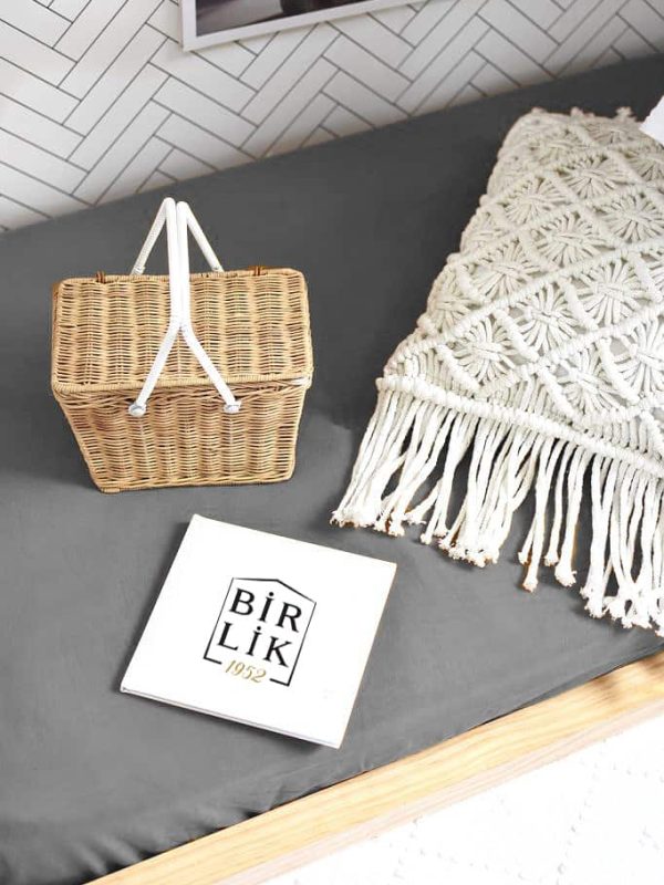 birlik1952 ranforce poplin saten lastikli çarşaf fitted bed sheet mat cover baby child çocuk yatak çarşafı antrasit anthracite