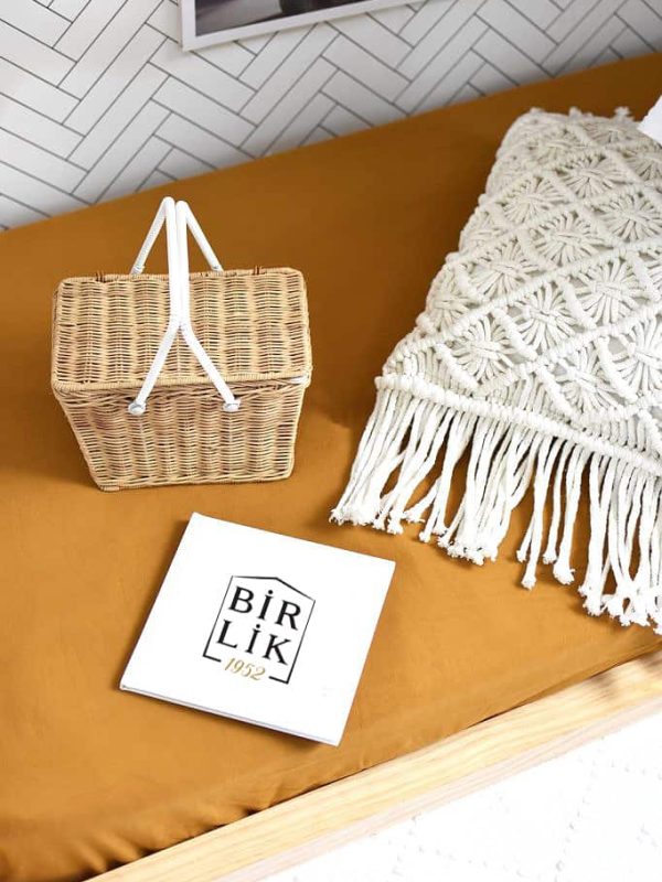 birlik1952 ranforce poplin saten lastikli çarşaf fitted bed sheet mat cover baby child çocuk yatak çarşafı camel kahve