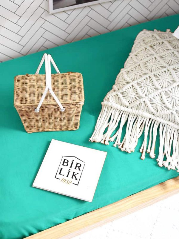 birlik1952 ranforce poplin saten lastikli çarşaf fitted bed sheet mat cover baby child çocuk yatak çarşafı turkuaz mint