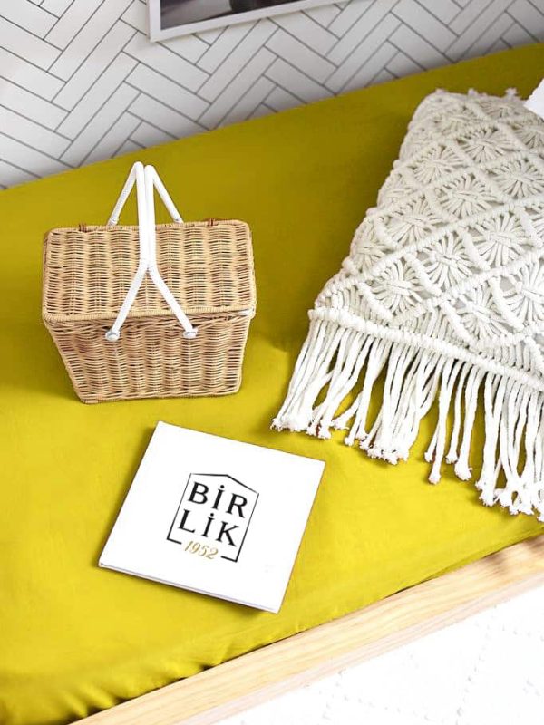 birlik1952 ranforce poplin saten lastikli çarşaf fitted bed sheet mat cover baby child çocuk yatak çarşafı sarı yellow