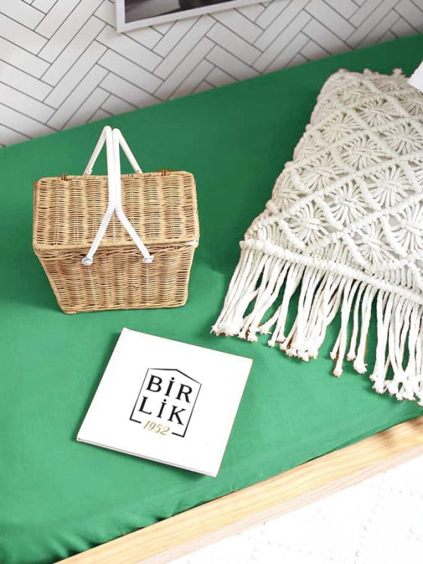 birlik1952 ranforce poplin saten lastikli çarşaf fitted bed sheet mat cover baby child çocuk yatak çarşafı green yeşil