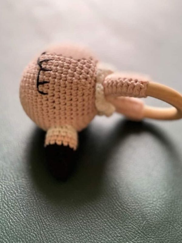 birlik1952 amigurumi oyuncak baby cotton toys rattle teat hanger flamingo