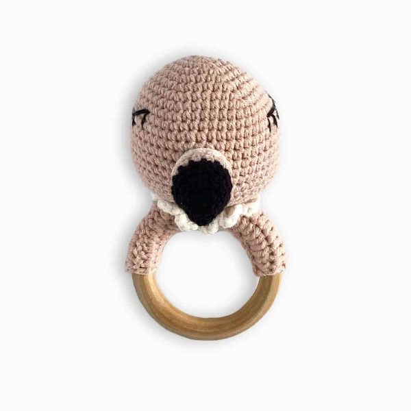 birlik1952 amigurumi oyuncak baby cotton toys rattle teat hanger flamingo