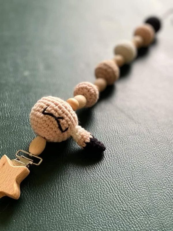 birlik1952 amigurumi çıngırak diş kaşıyıcı emzik askısı oyuncak baby cotton toys rattle teat hanger flamingo