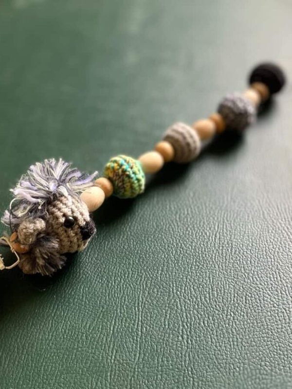 birlik1952 amigurumi çıngırak diş kaşıyıcı emzik askısı oyuncak baby cotton toys rattle teat hanger hedgehog kirpi