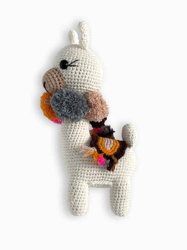 birlik1952 amigurumi çıngırak diş kaşıyıcı emzik askısı oyuncak baby cotton toys rattle teat hanger lama