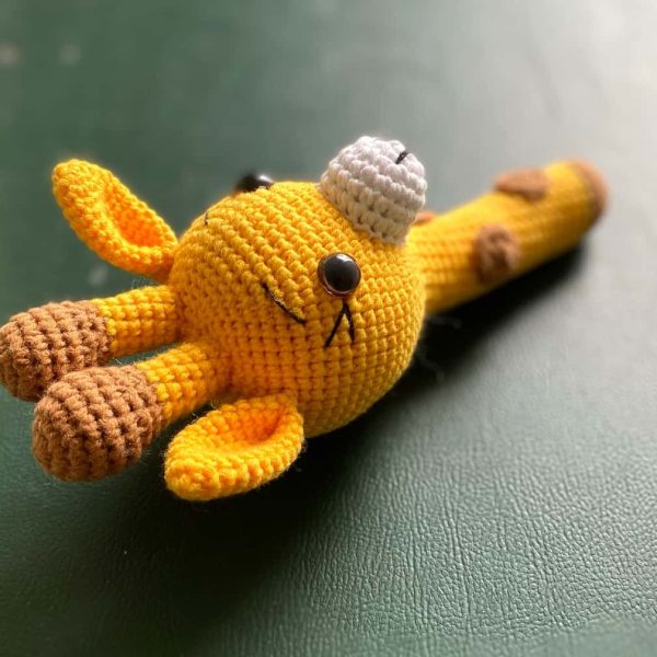 birlik1952 amigurumi çıngırak diş kaşıyıcı emzik askısı oyuncak baby cotton toys rattle teat hanger giraffe zürafa