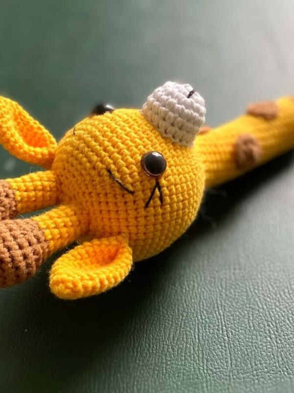 birlik1952 amigurumi çıngırak diş kaşıyıcı emzik askısı oyuncak baby cotton toys rattle teat hanger giraffe zürafa