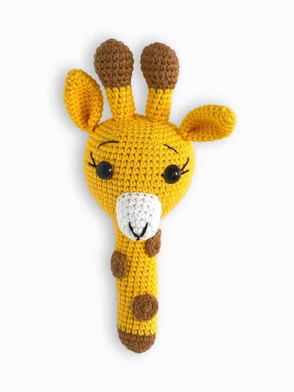 birlik1952 amigurumi çıngırak diş kaşıyıcı emzik askısı oyuncak baby cotton toys rattle teat hanger giraffe zürafa