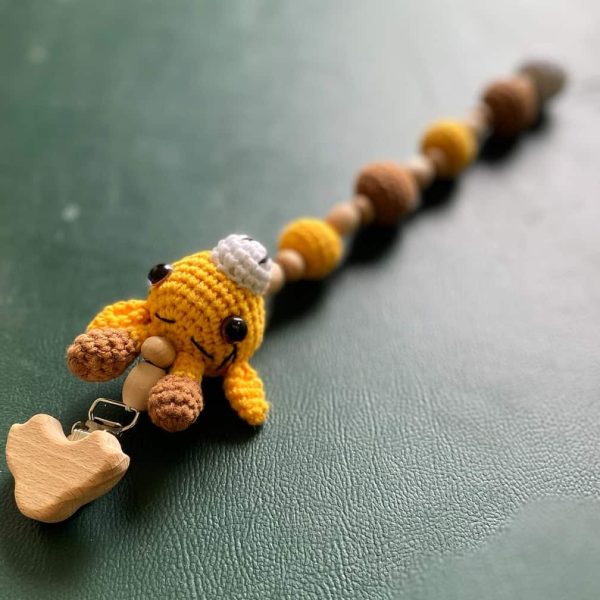 birlik1952 amigurumi çıngırak diş kaşıyıcı emzik askısı oyuncak baby cotton toys rattle teat hanger giraffe zürafa