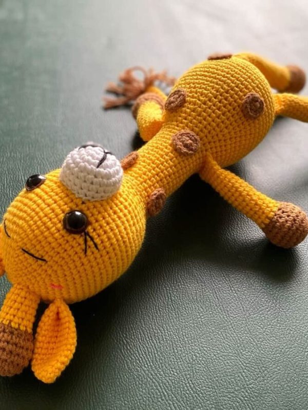 birlik1952 amigurumi çıngırak diş kaşıyıcı emzik askısı oyuncak baby cotton toys rattle teat hanger giraffe zürafa